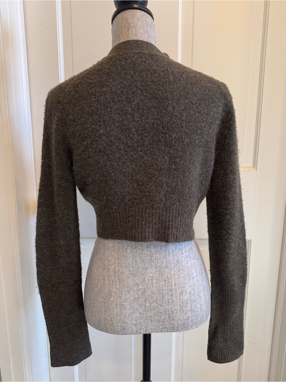 All Saints Cropped V-Neck Button Cardigan Sweater - Picture 4 of 6